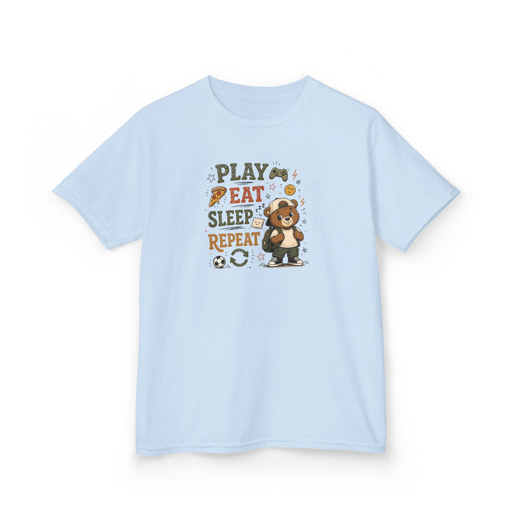 Kids Funny T-Shirt — "PLAY-EAT-SLEEP-REPEAT"