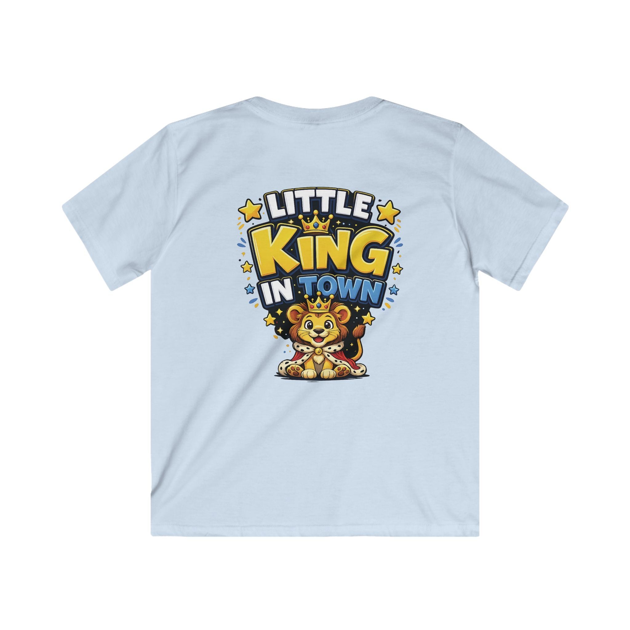 Kids Tee  "Little King in Town" Cute Lion Graphic Shirt for Boys