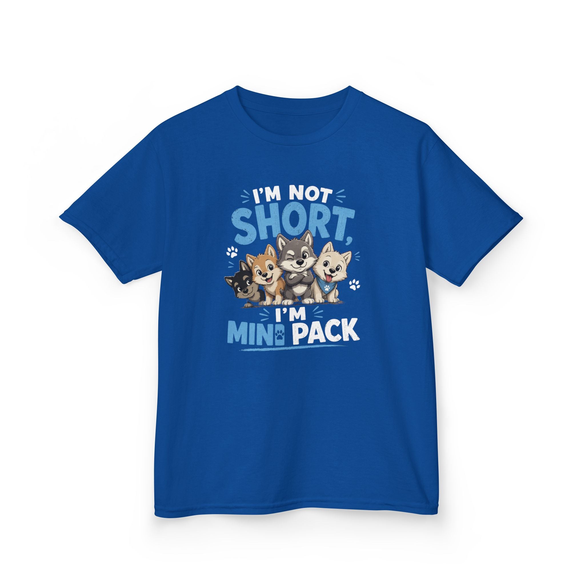Kids Tee "I'm Not Short, I'm Mini Pack" Cute Husky Puppy Shirt