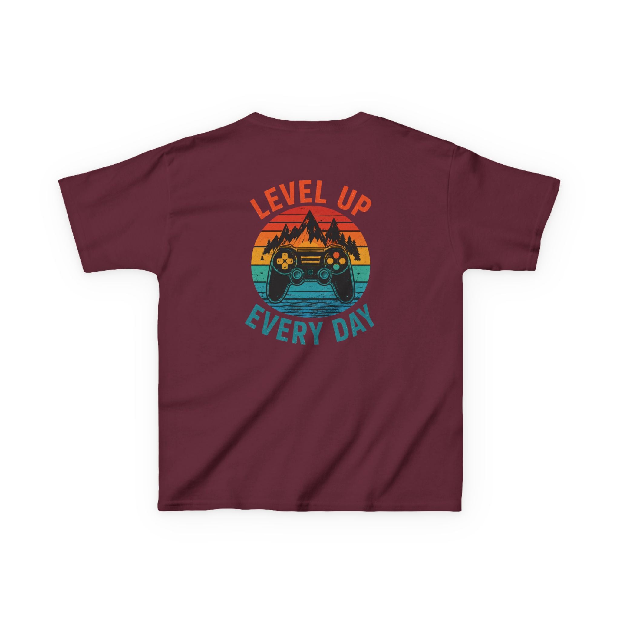 Kids Tee "Level Up Every Day" Retro Gamer Graphic