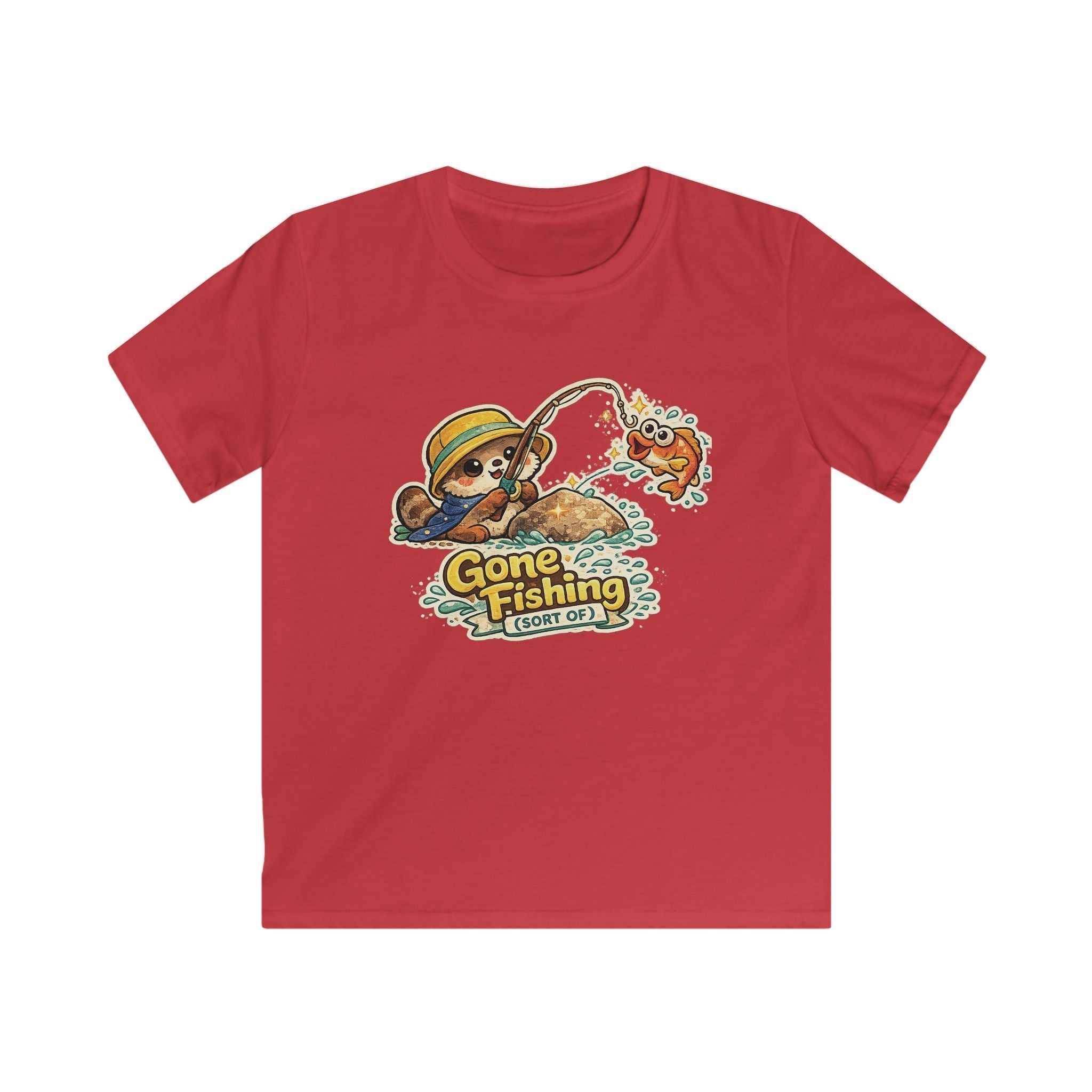 Kids Tee Cute Bear 'Gone Fishing' Graphic Tee for Boys & Girls