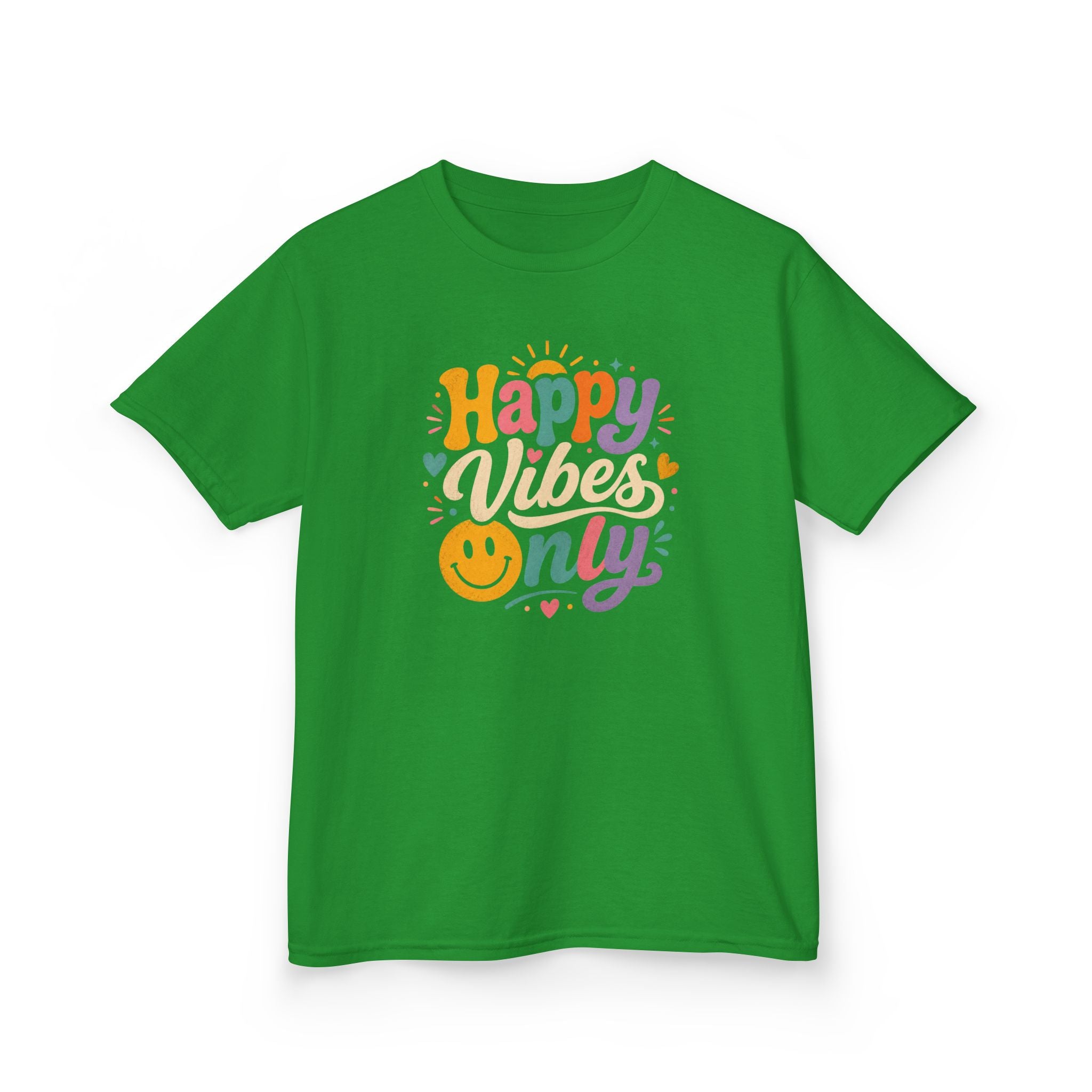 Kids T-Shirt "Happy Vibes Only" Cute Colorful Smiley Tee