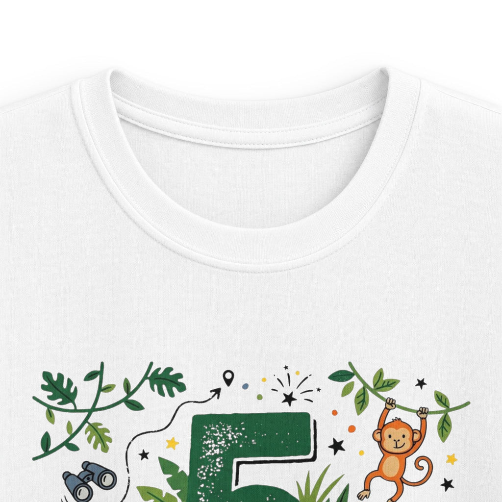 Kids 5th Birthday Safari Tee – "Five and Wild" Jungle Safari Shirt