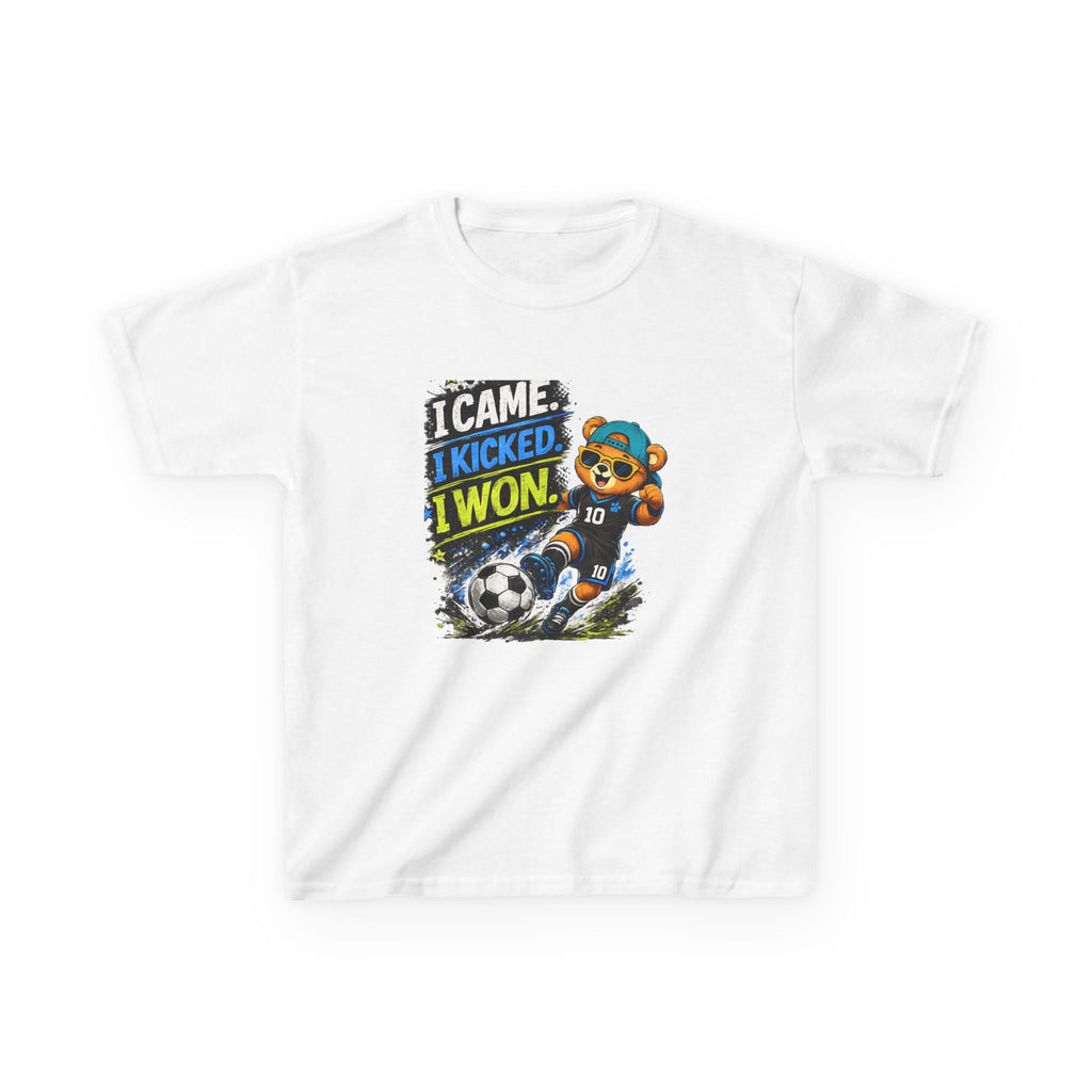 I Came. I Kicked. I Won. Soccer | Kids Sports Graphic T-Shirt