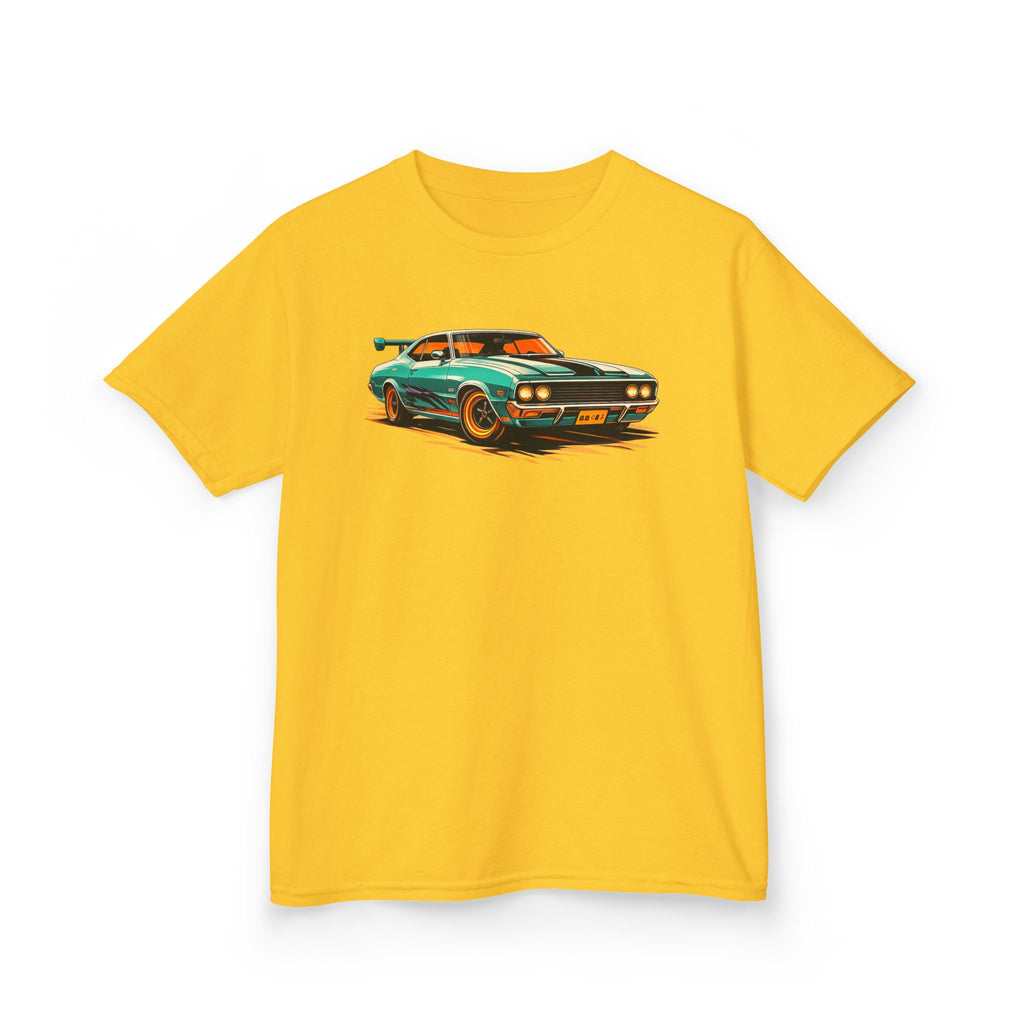Boys Classic Muscle Car Tee "Retro Green Hotrod Graphic"