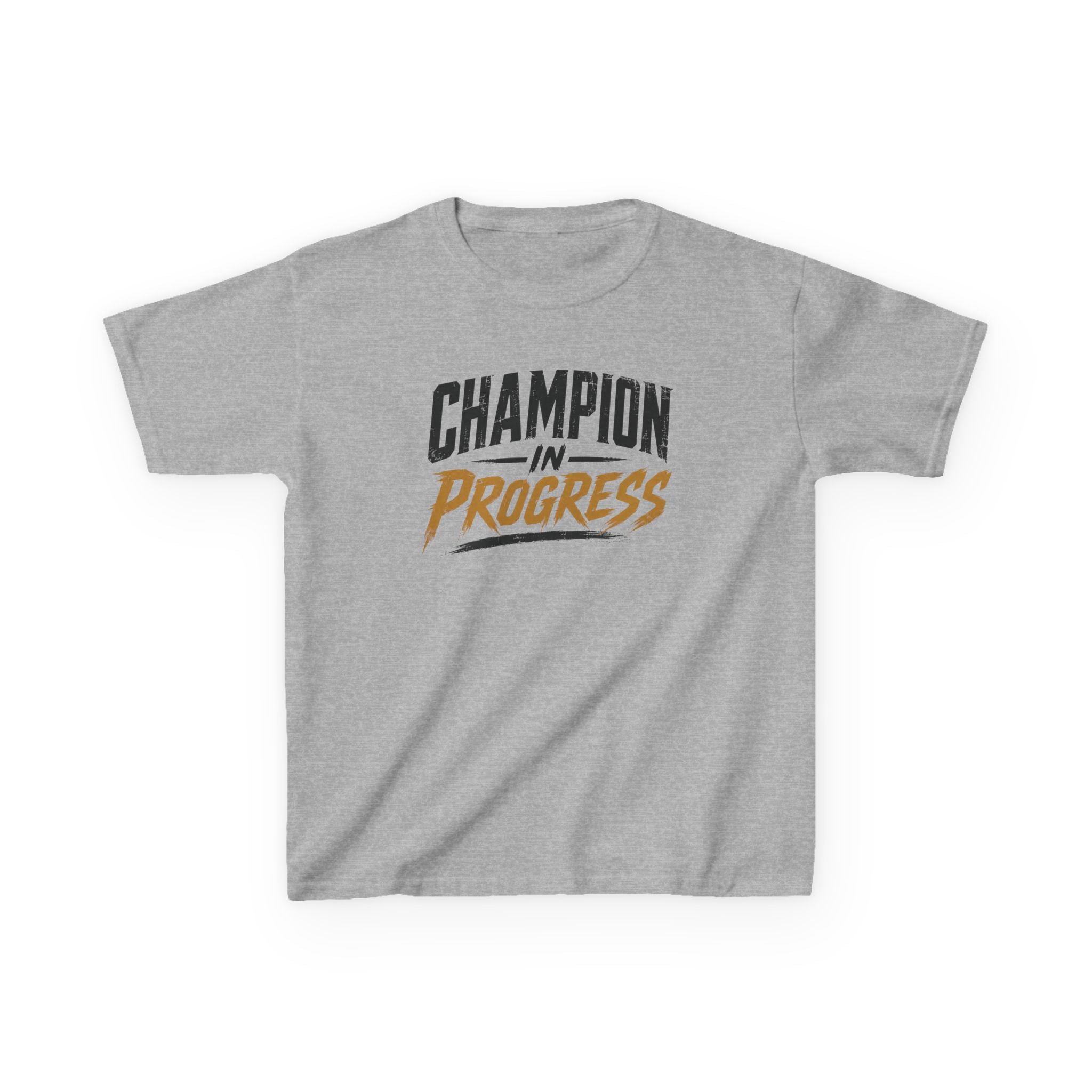 Champion in Progress I Motivational Kids T-Shirt | Athletic Sports Typography Graphic Tee