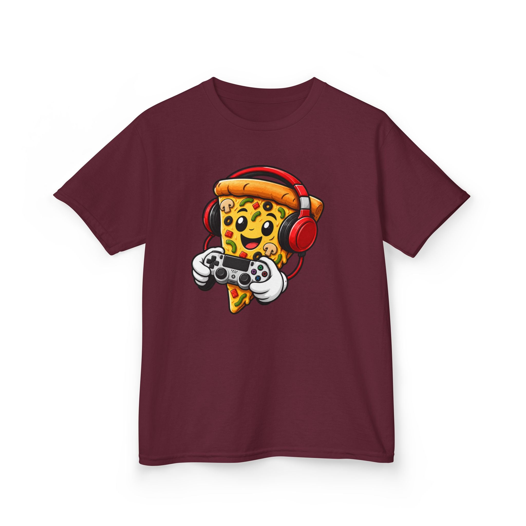 "Pizza Powered" Graphic kids Gamer T-Shirt Design