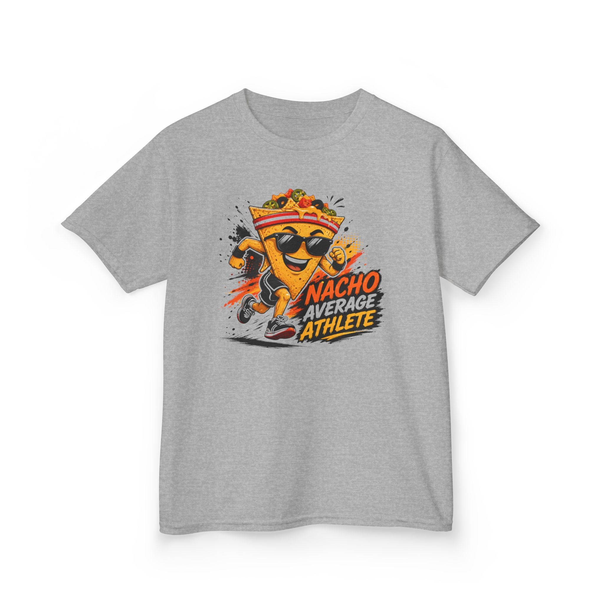 Nacho Average Athlete T-Shirt | Funny Nacho Sports Graphic Tee | Food Pun Running Shirt | Kids & Adults Athletic Gift