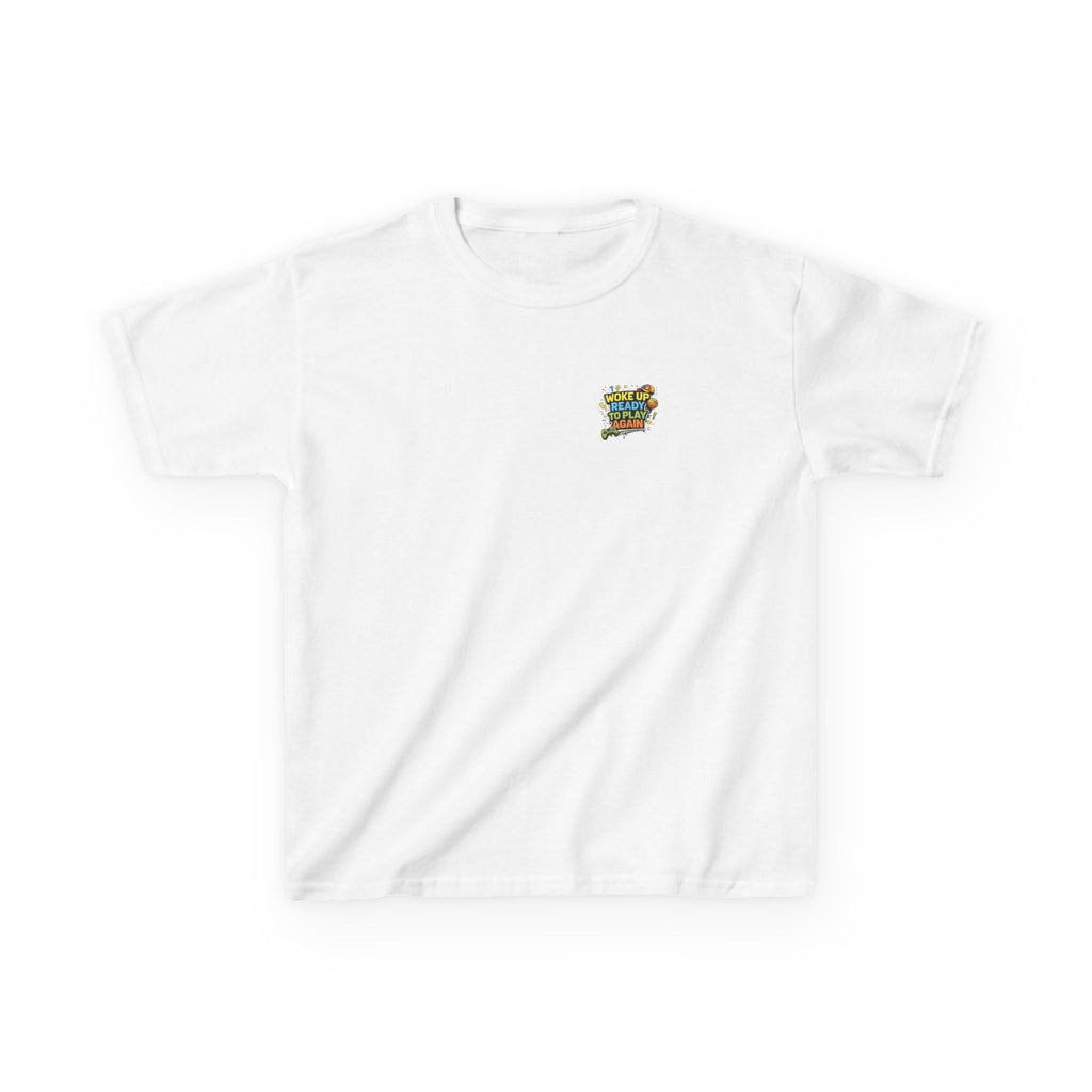 Kids Tee "Woke Up Ready to Play Again" Gamer Girls and Boys Graphic Tees
