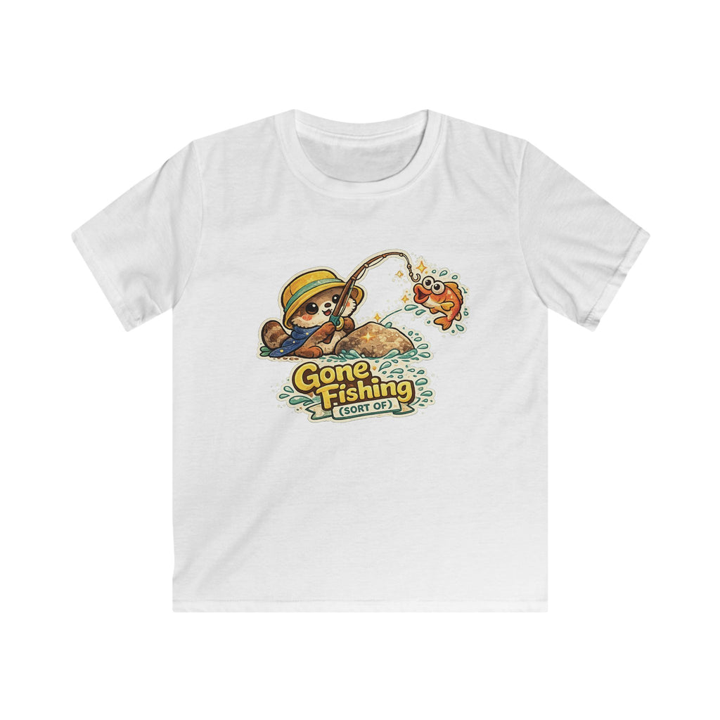 Kids Tee Cute Bear 'Gone Fishing' Graphic Tee for Boys & Girls