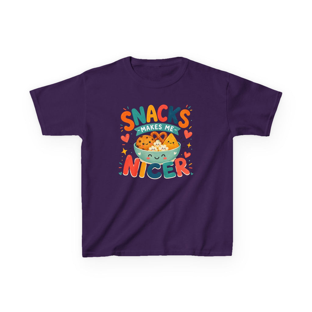 Cute Kids T-Shirt "Snacks Make Me Nicer" Cute Snack Monster Tee
