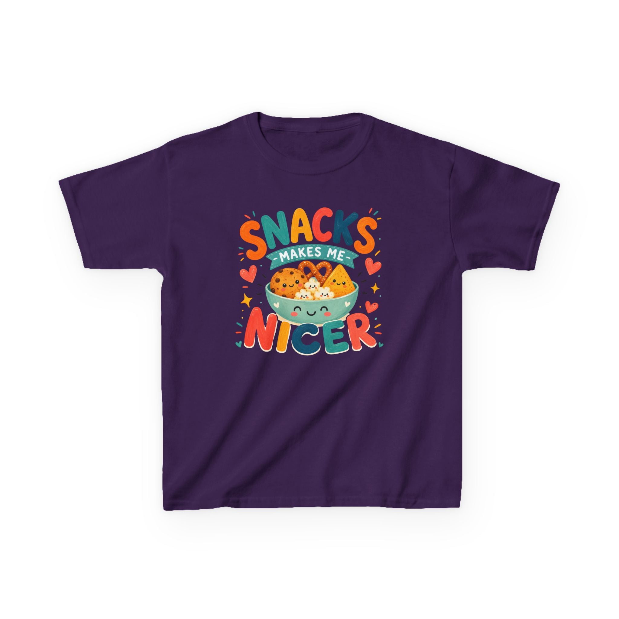 Cute Kids T-Shirt "Snacks Make Me Nicer" Cute Snack Monster Tee