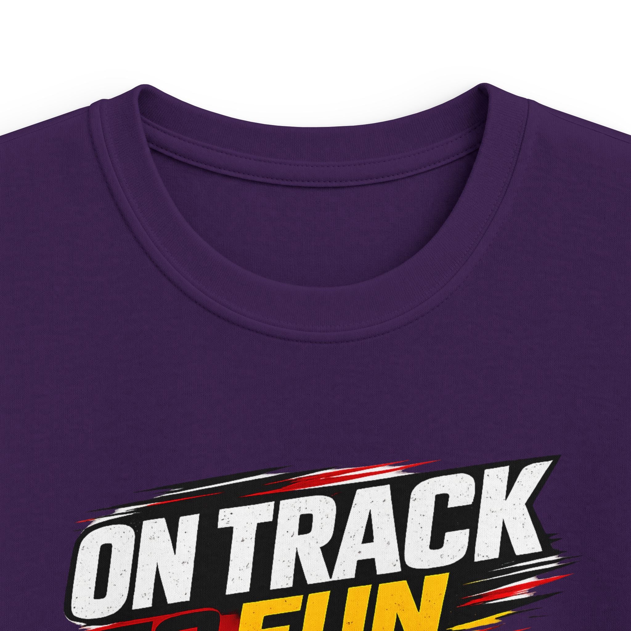 Kids Racing Tee "On Track to Fun" Red Race Car Shirt for Boys and Girls