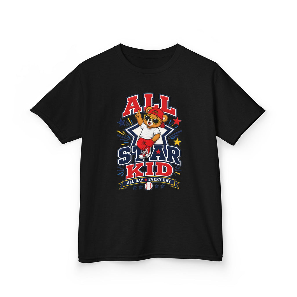 All Star Kid Kids T‑Shirt  Cute Baseball Bear Sports Graphic Tee