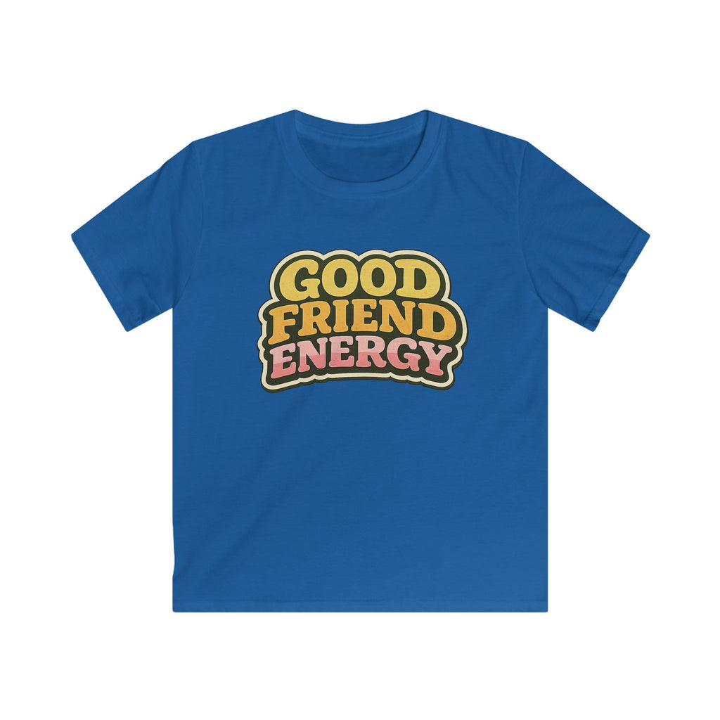 Kids Tee "Good Friend Energy" Retro Graphic Youth T‑Shirt For Boys & Girls