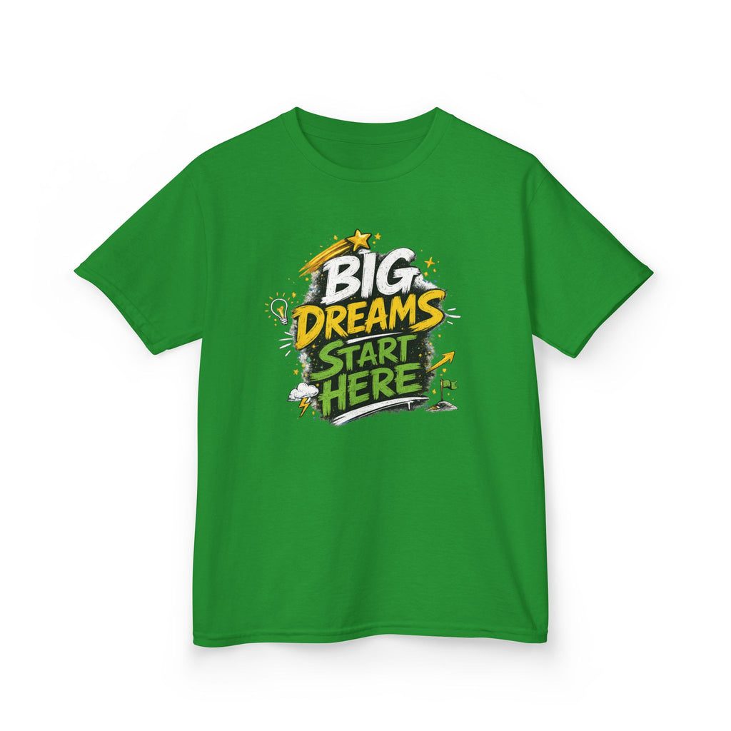 School Kids Tee "Big Dreams Start Here" Motivational Graphic Shirt