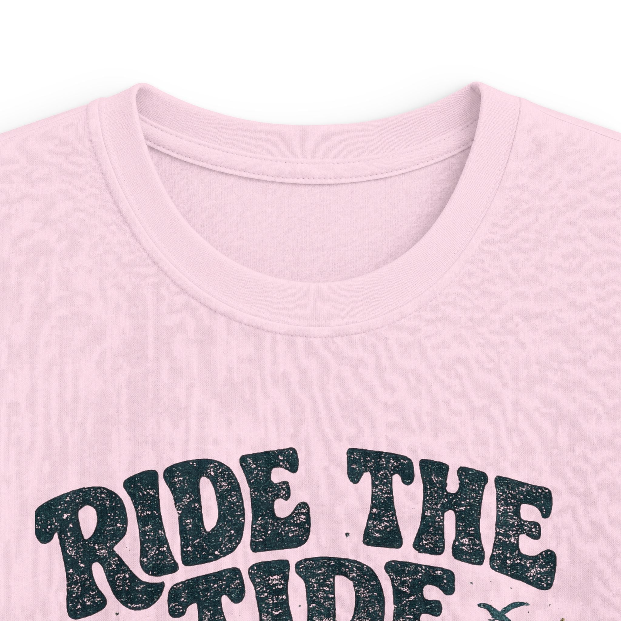 Kids Tee "Ride the Tide" Dolphin Surf Boys & Girls Graphic T-Shirt