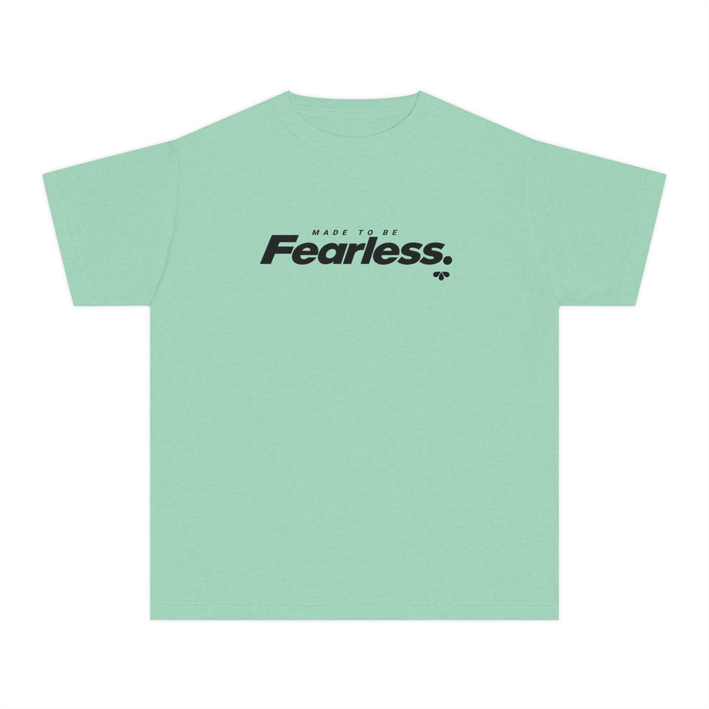 Motivational Youth Shirt, Made to Be Fearless Bold Text Tee, Confidence Kids