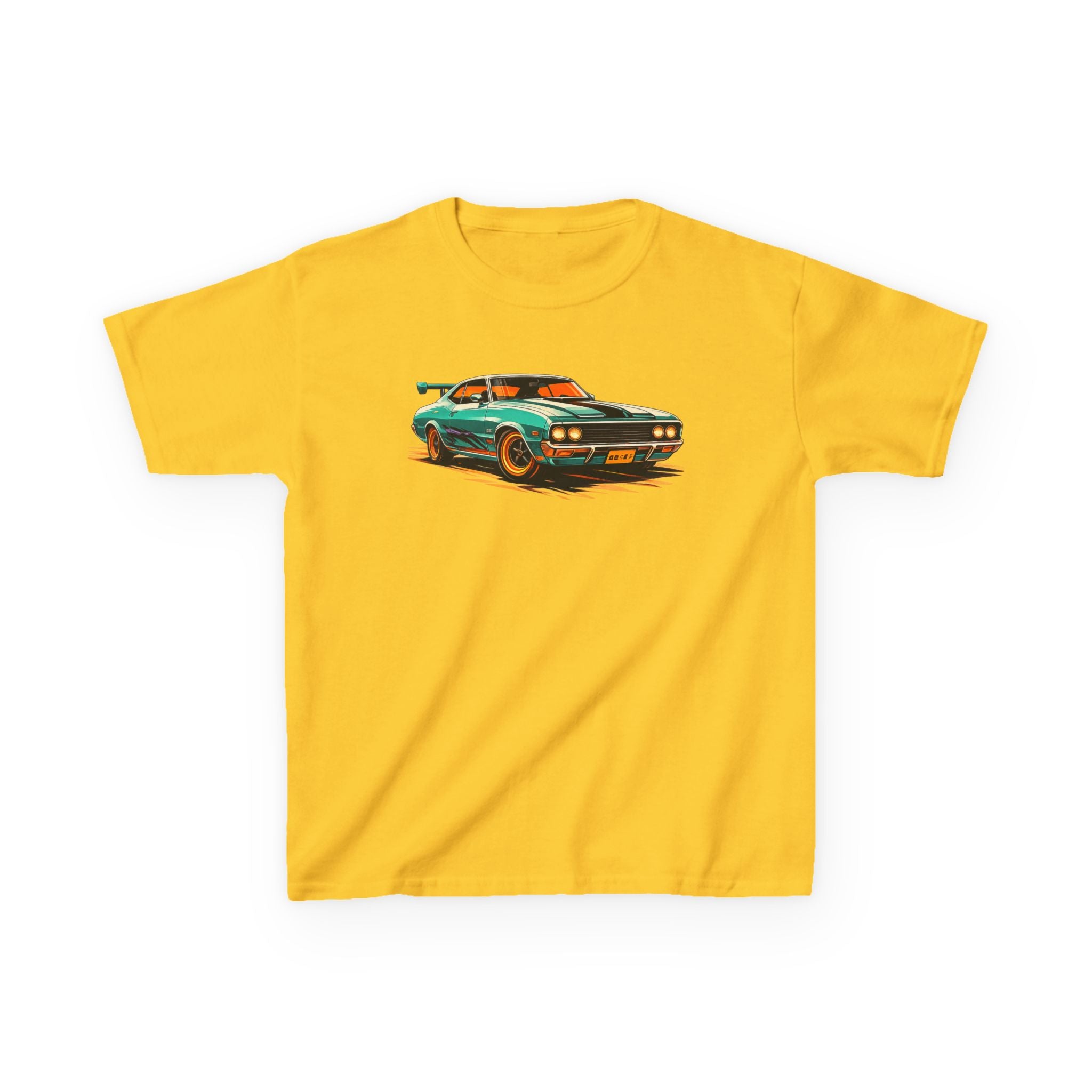 Boys Classic Muscle Car Tee "Retro Green Hotrod Graphic"