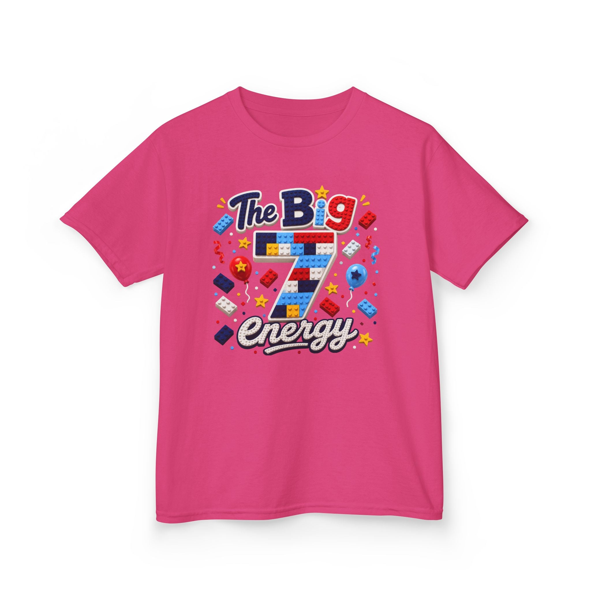 "The Big 7 Energy" Graphic kids Birthday T-Shirt Design