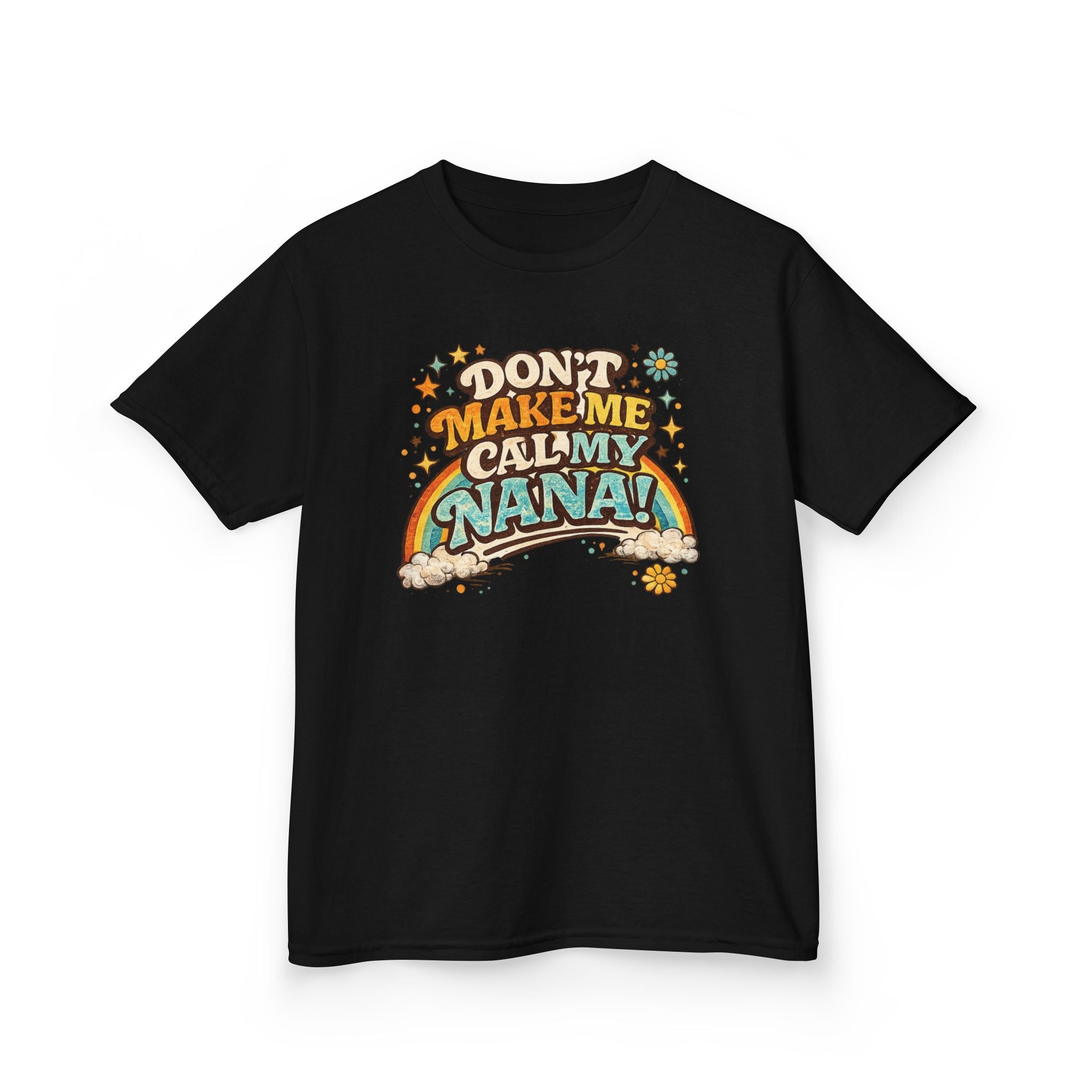 Don't Make Me Call My Nana PNG, Funny Nana Quote, Retro 70s Typography, Vintage Rainbow Shirt Design, Groovy Sublimation PNG, Printable T-Shirt Graphic, Transparent Background