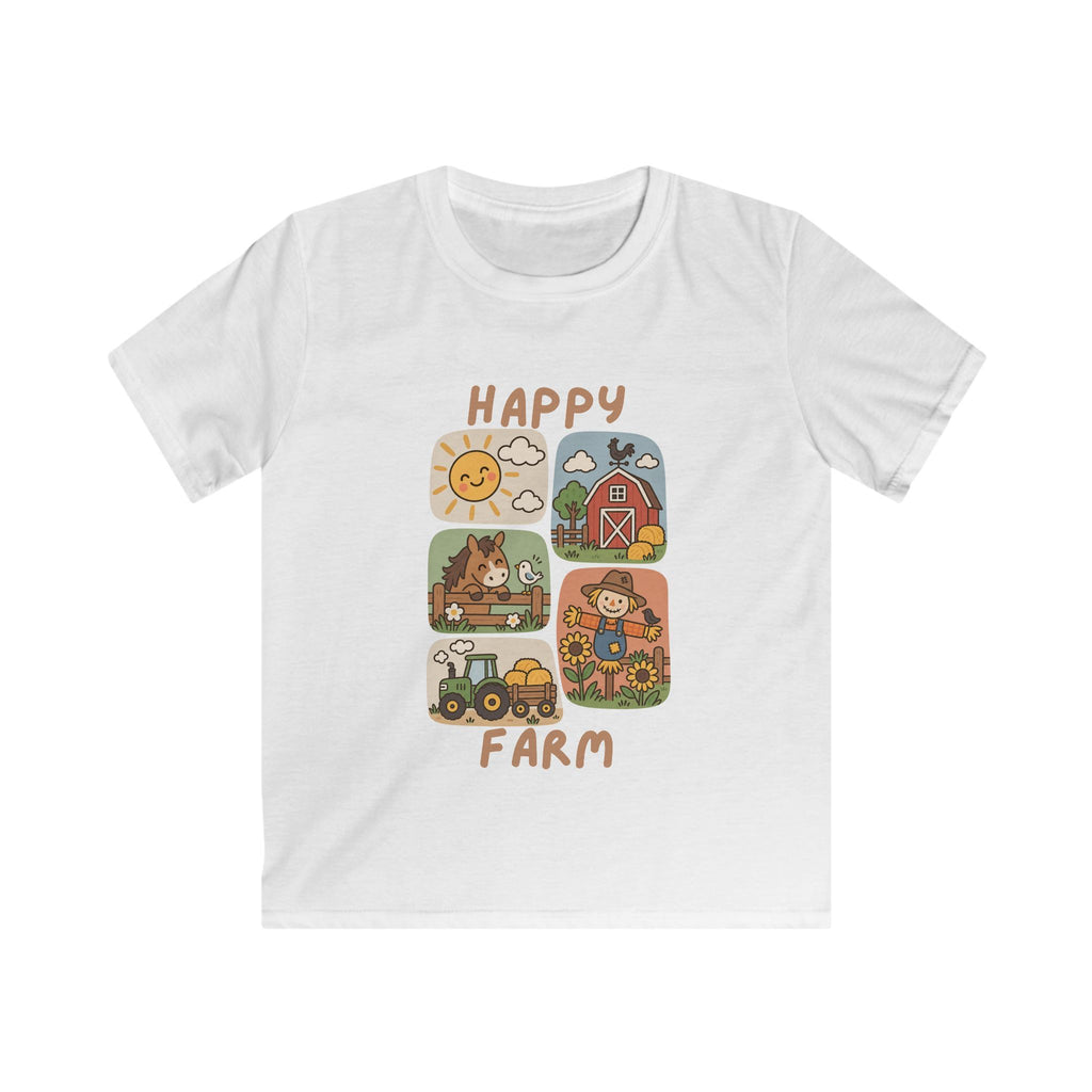 Boys T-Shirt "Happy Farm" Cute Barnyard Graphic Tee for Children