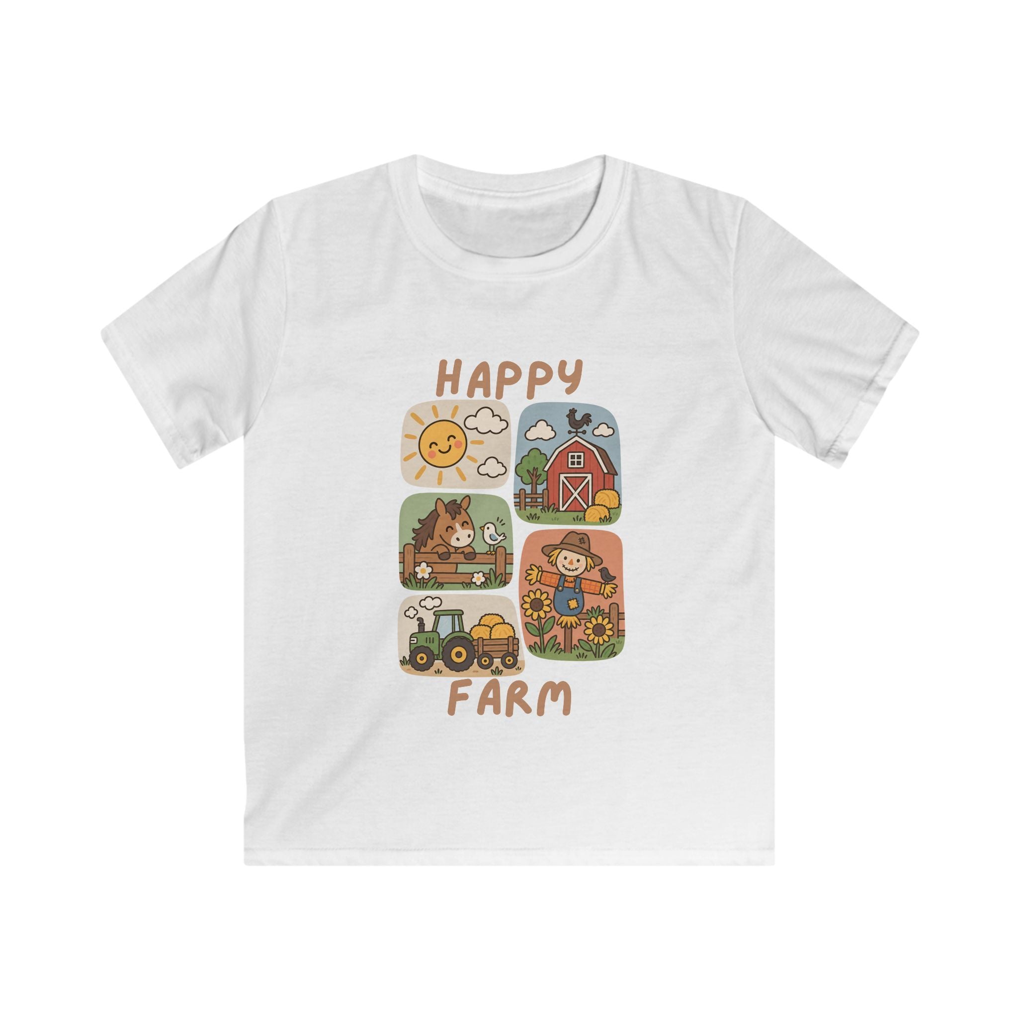 Boys T-Shirt "Happy Farm" Cute Barnyard Graphic Tee for Children