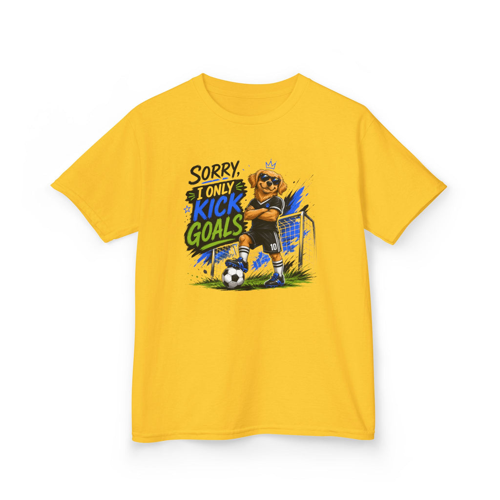 Sorry, I Only Kick Goals Kids Soccer | Kids Sports Graphic T-Shirt