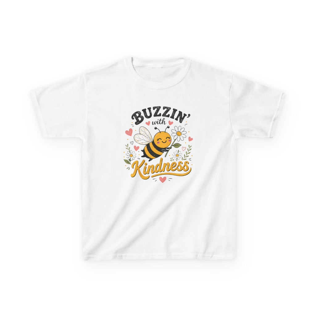 Buzzin' with Kindness Kids T-Shirt Cute Bee Positive Message Tee