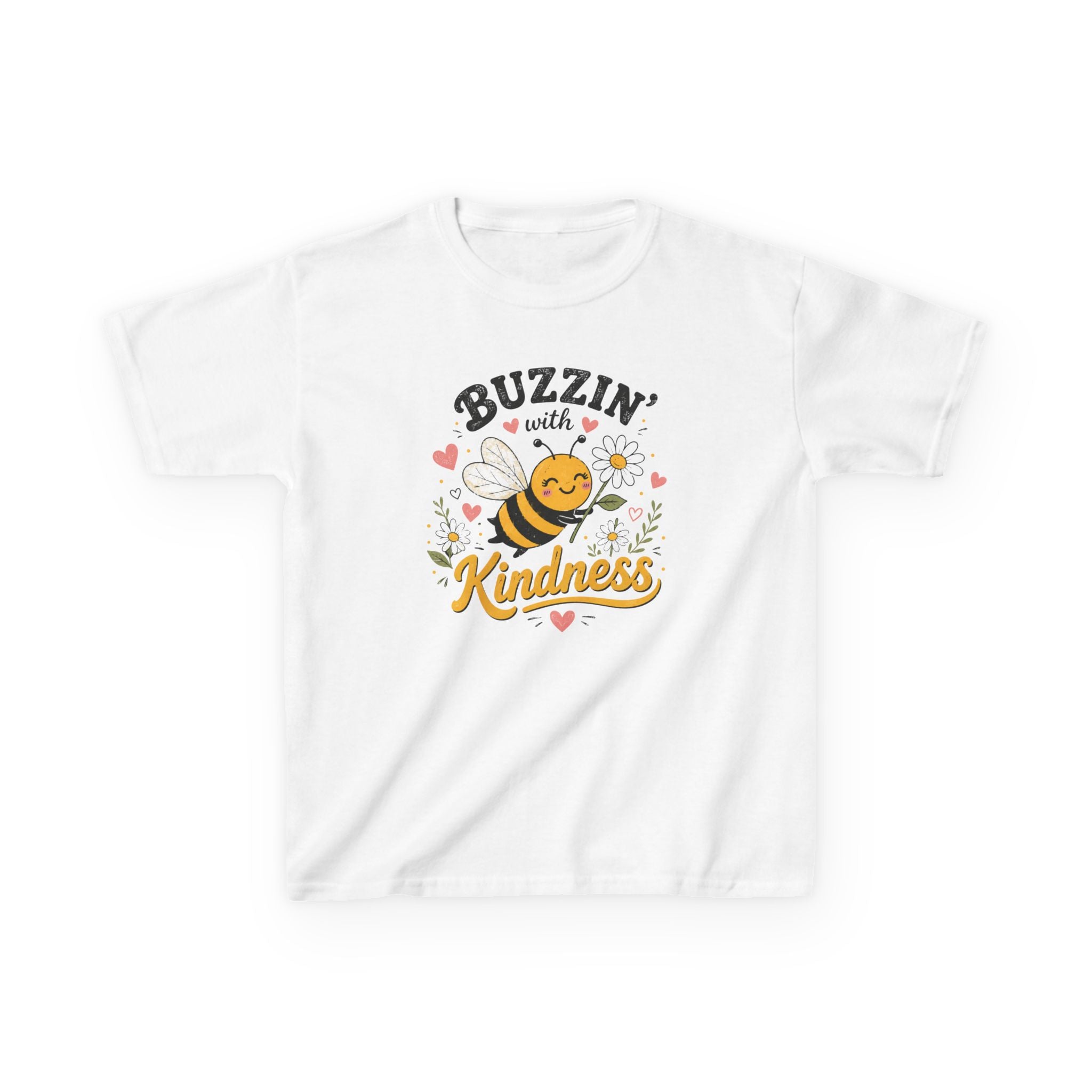 Buzzin' with Kindness Kids T-Shirt Cute Bee Positive Message Tee