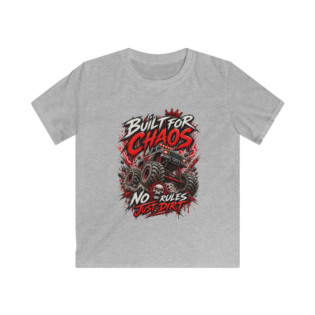 Kids Tee "Built for Chaos" Monster Truck Graphic (No Rules, Just Dirt)