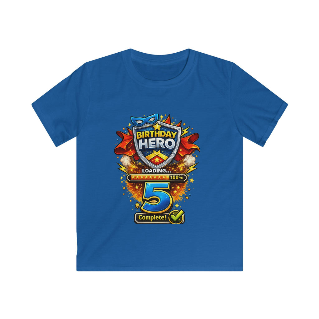 Birthday Hero 5th Birthday Kids Tee