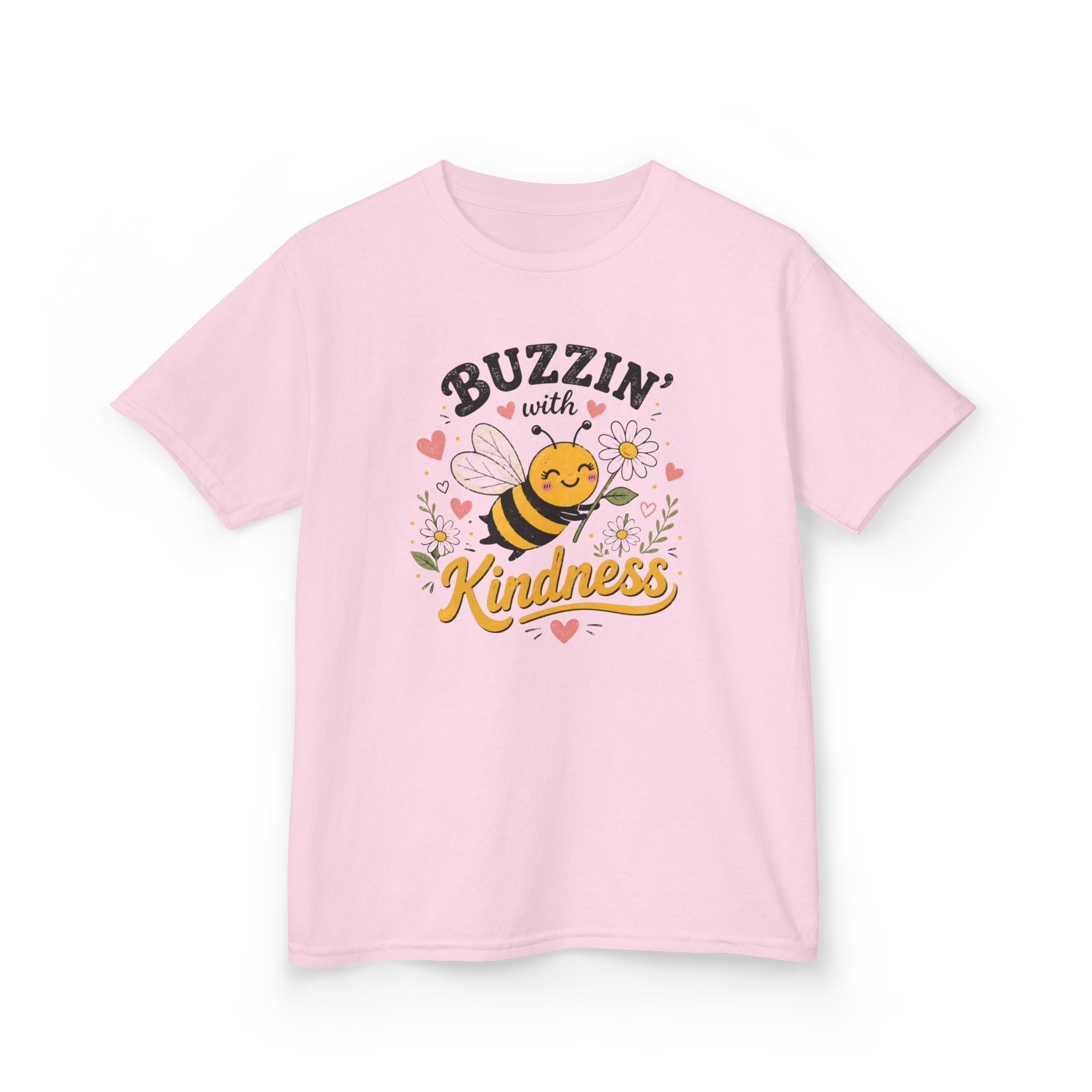 Buzzin' with Kindness Kids T-Shirt Cute Bee Positive Message Tee