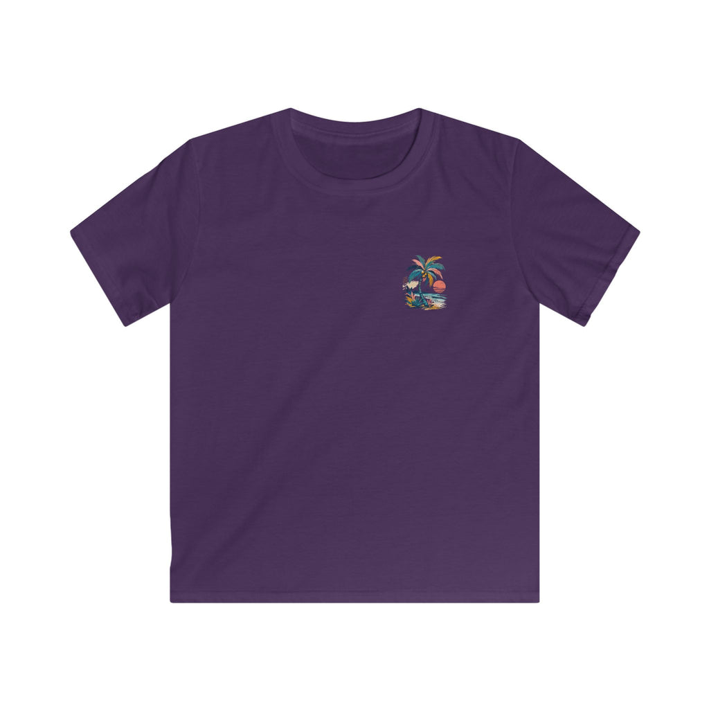Kids Palm Beach T-Shirt Tropical Sunset Beach Tee for Children