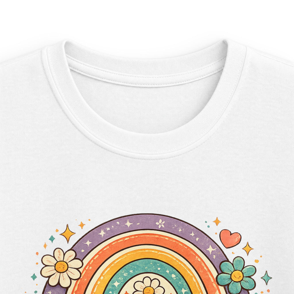 Kids Tee "Seven Is A Vibe" Retro Rainbow Roller Skate Birthday Shirt
