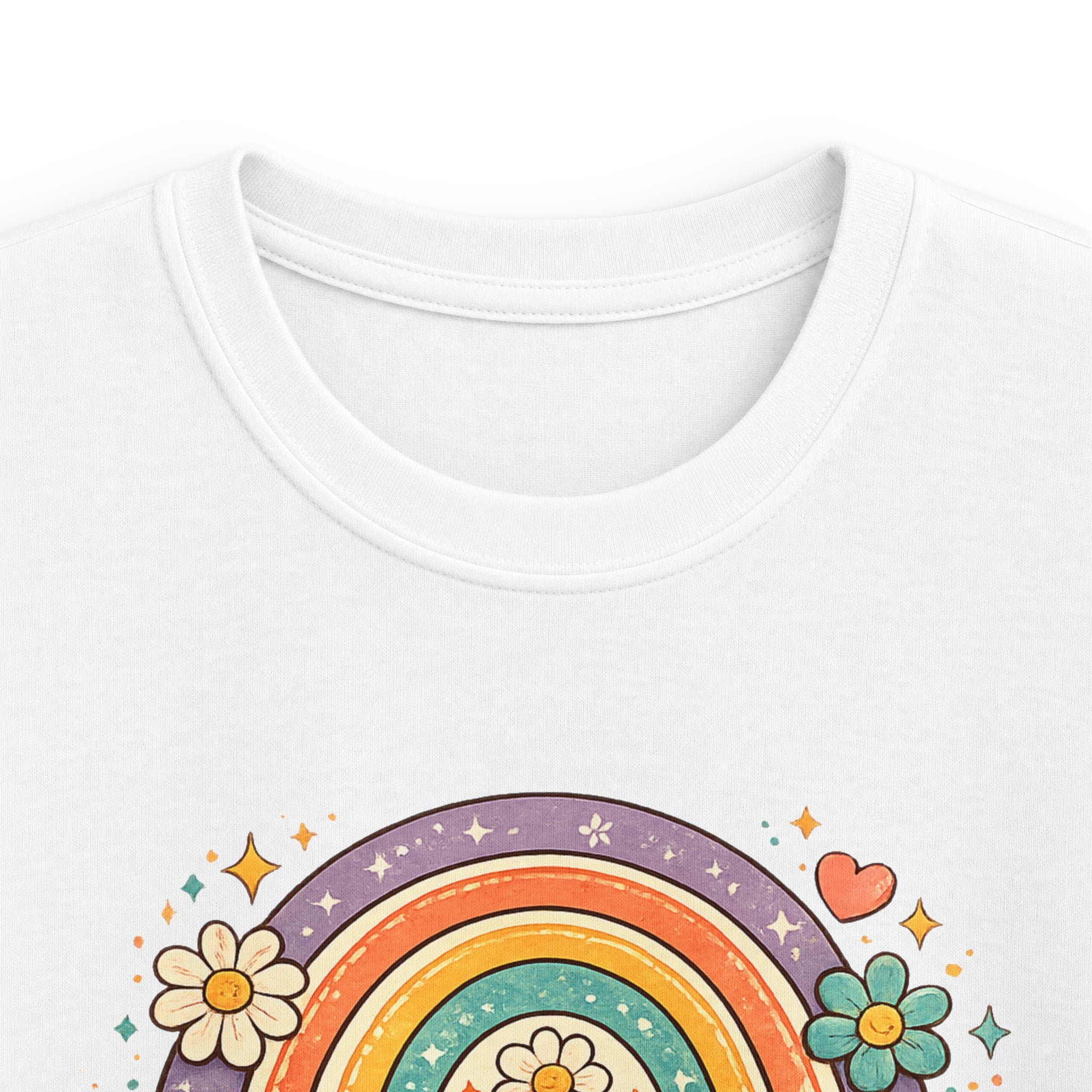 Kids Tee "Seven Is A Vibe" Retro Rainbow Roller Skate Birthday Shirt