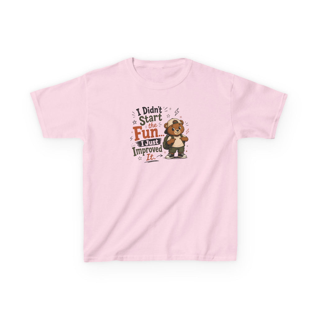 Kids Funny T-Shirt — "I Didn't Start the Fun... I Just Improved It."