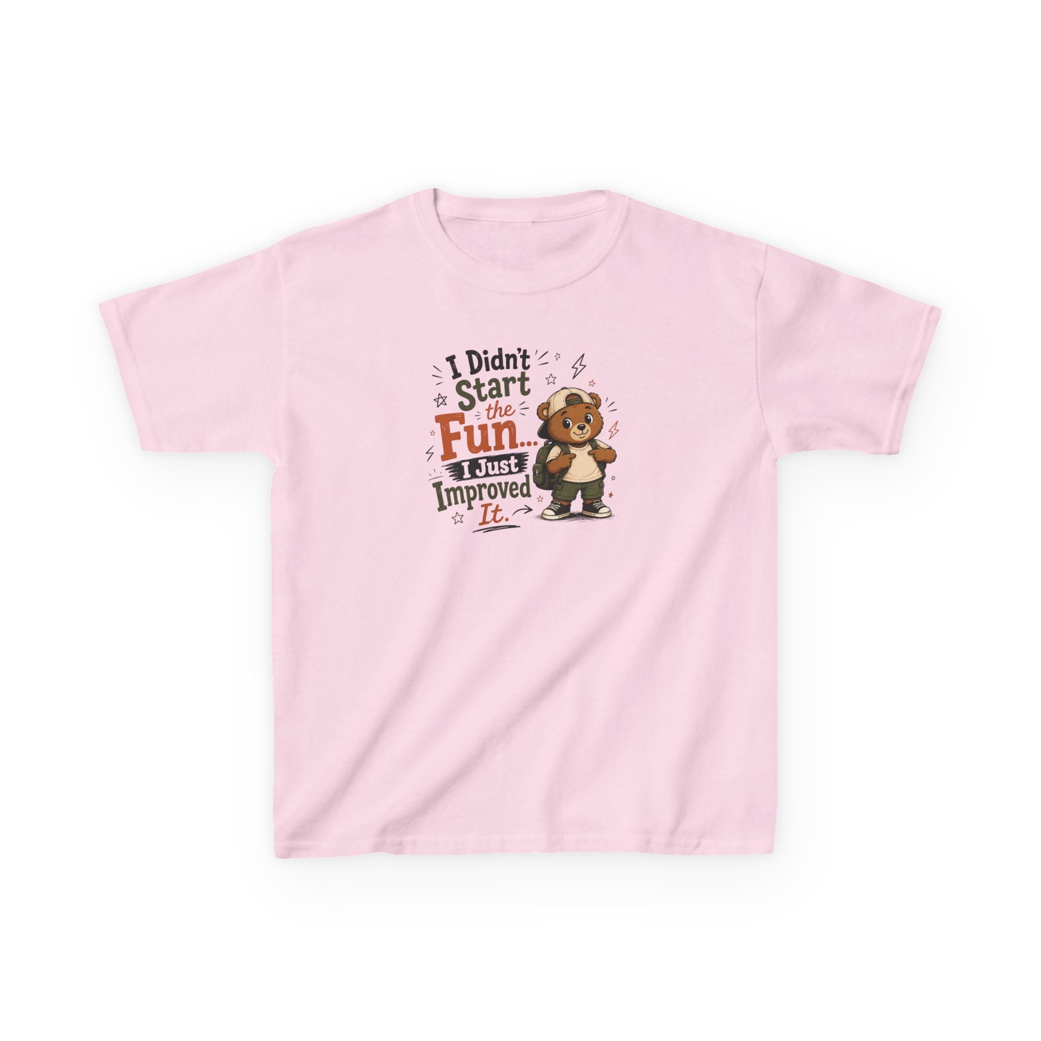 Kids Funny T-Shirt — "I Didn't Start the Fun... I Just Improved It."