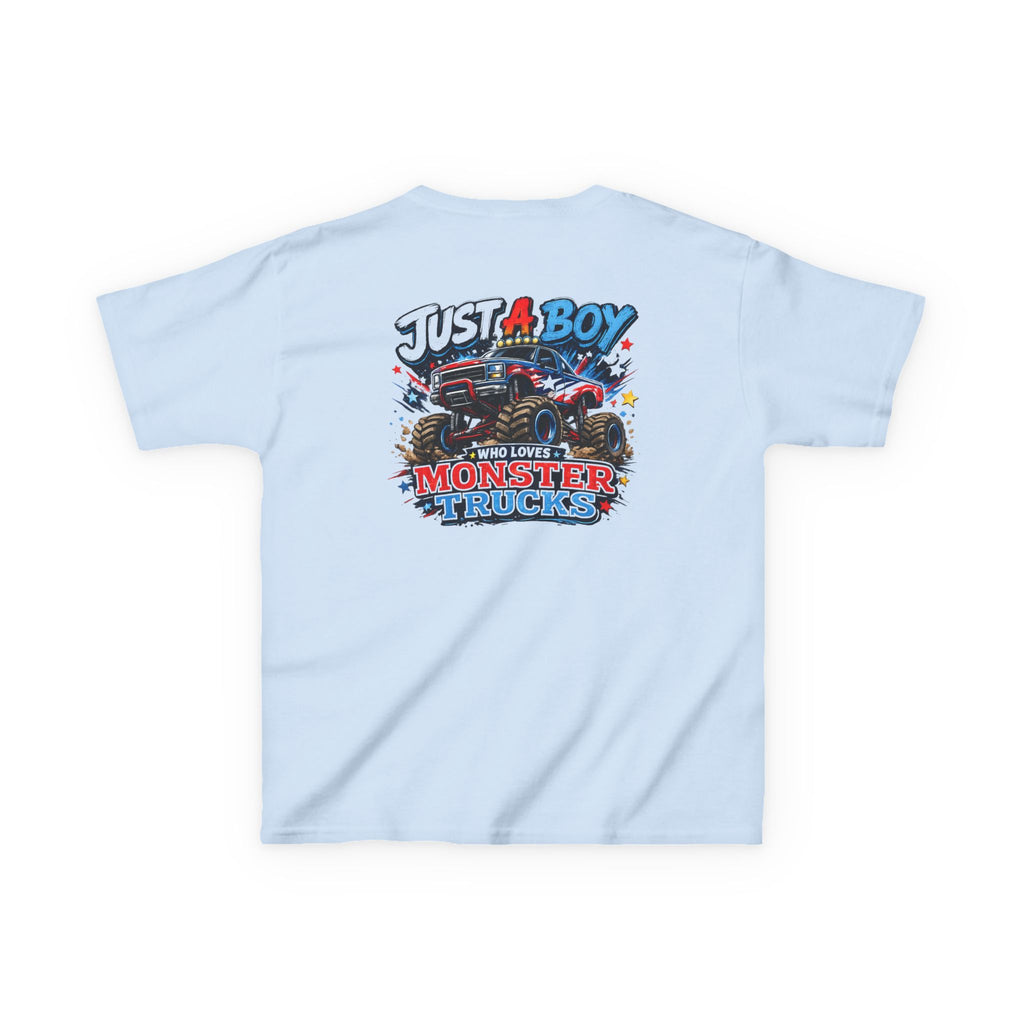 "Just A Boy Who Loves Monster Truck" Graphic kids Birthday T-Shirt Design