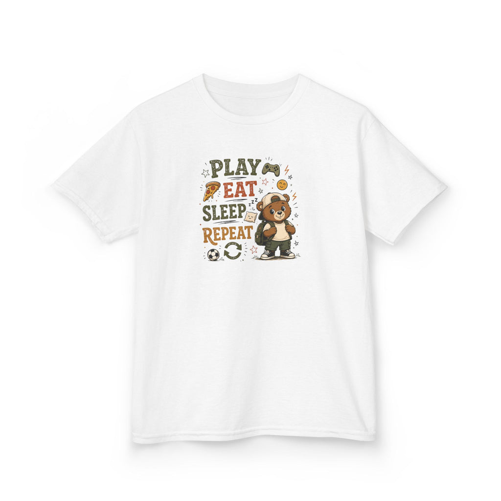 Kids Funny T-Shirt — "PLAY-EAT-SLEEP-REPEAT"