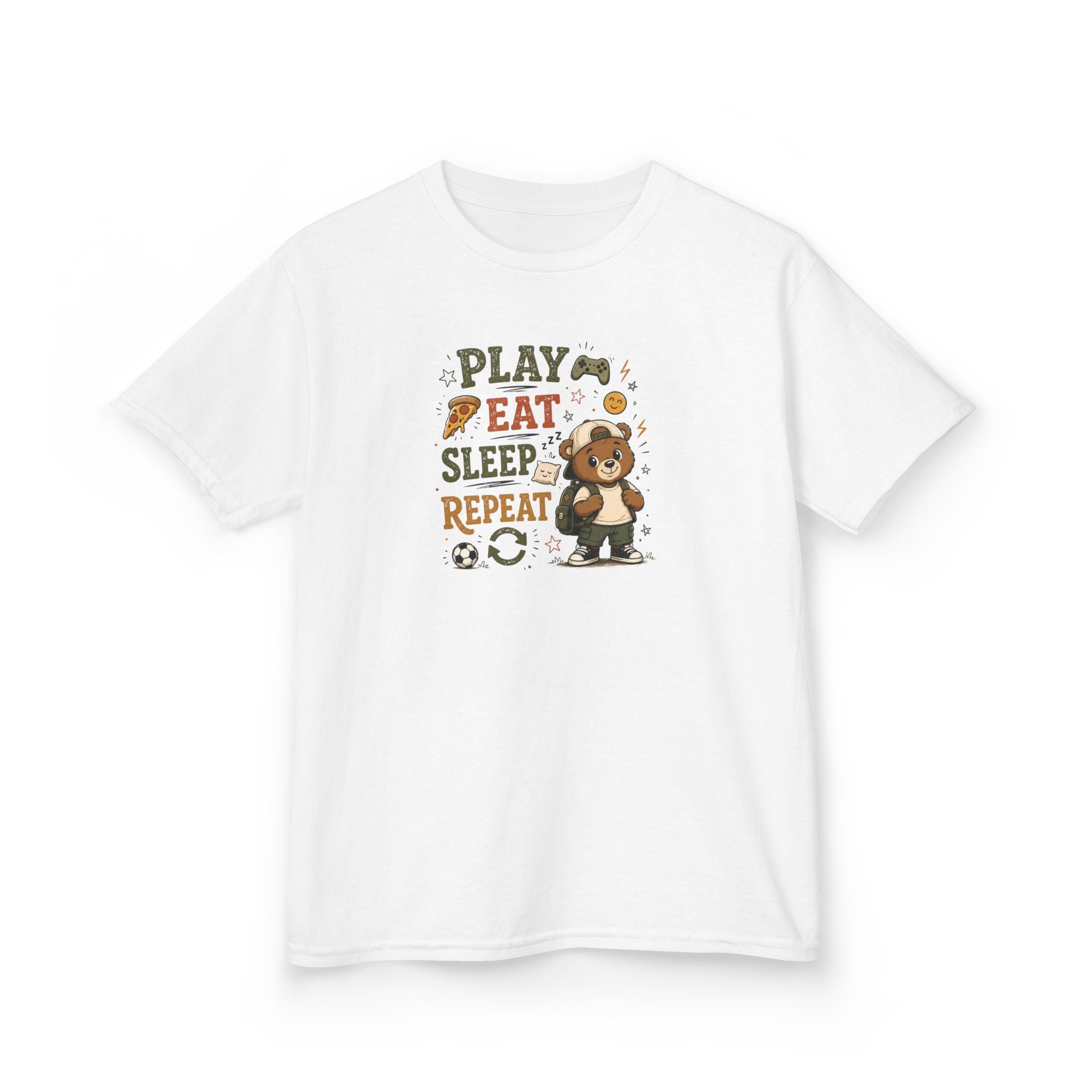 Kids Funny T-Shirt — "PLAY-EAT-SLEEP-REPEAT"