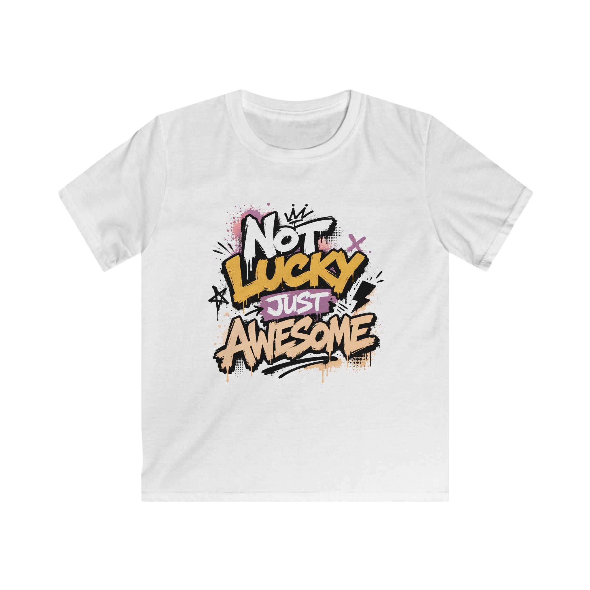 Girls & Boys Tee - "Not Lucky Just Awesome" Graphic Tee