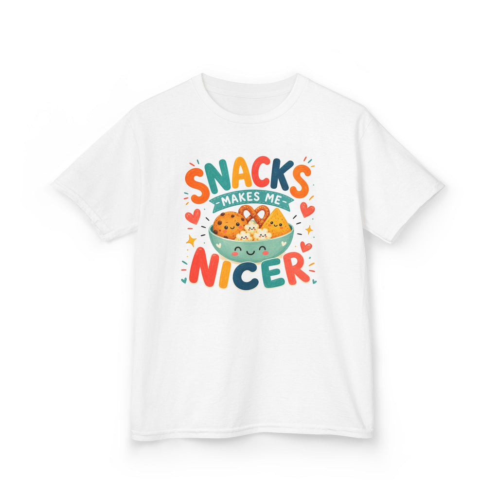 Cute Kids T-Shirt "Snacks Make Me Nicer" Cute Snack Monster Tee