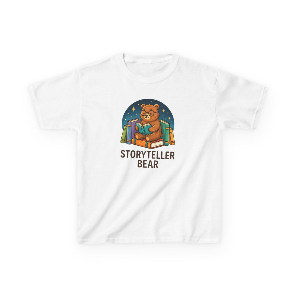 Kids T-Shirt — "Storyteller Bear" Cute Reading Bear Tee for Children