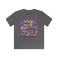 Kids Tee "This Is What Awesome 10 Years Old Looks Like" Colorful Birthday Shirt