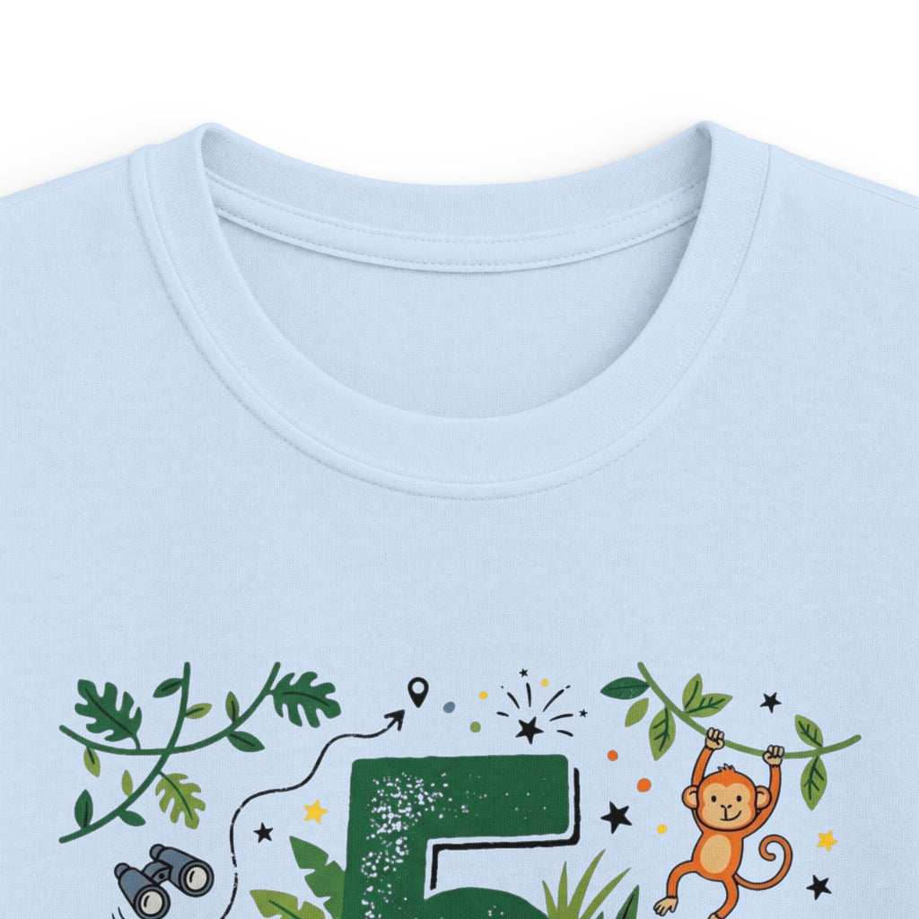 Kids 5th Birthday Safari Tee – "Five and Wild" Jungle Safari Shirt