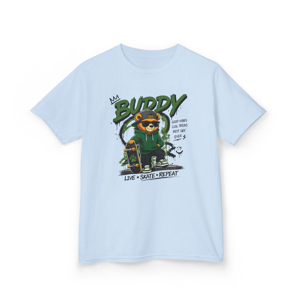 Kids Skateboard Tee "Buddy" Graphic Live • Skate • Repeat Boys and Girls Graphic Tee