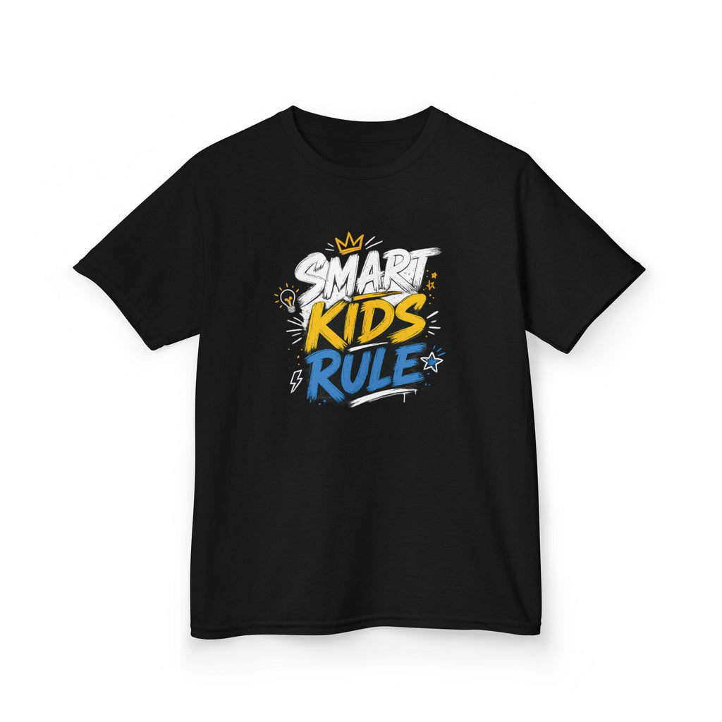 Kids Tee "Smart Kids Rule" Graphic T-Shirt for Back to School & Everyday Wear