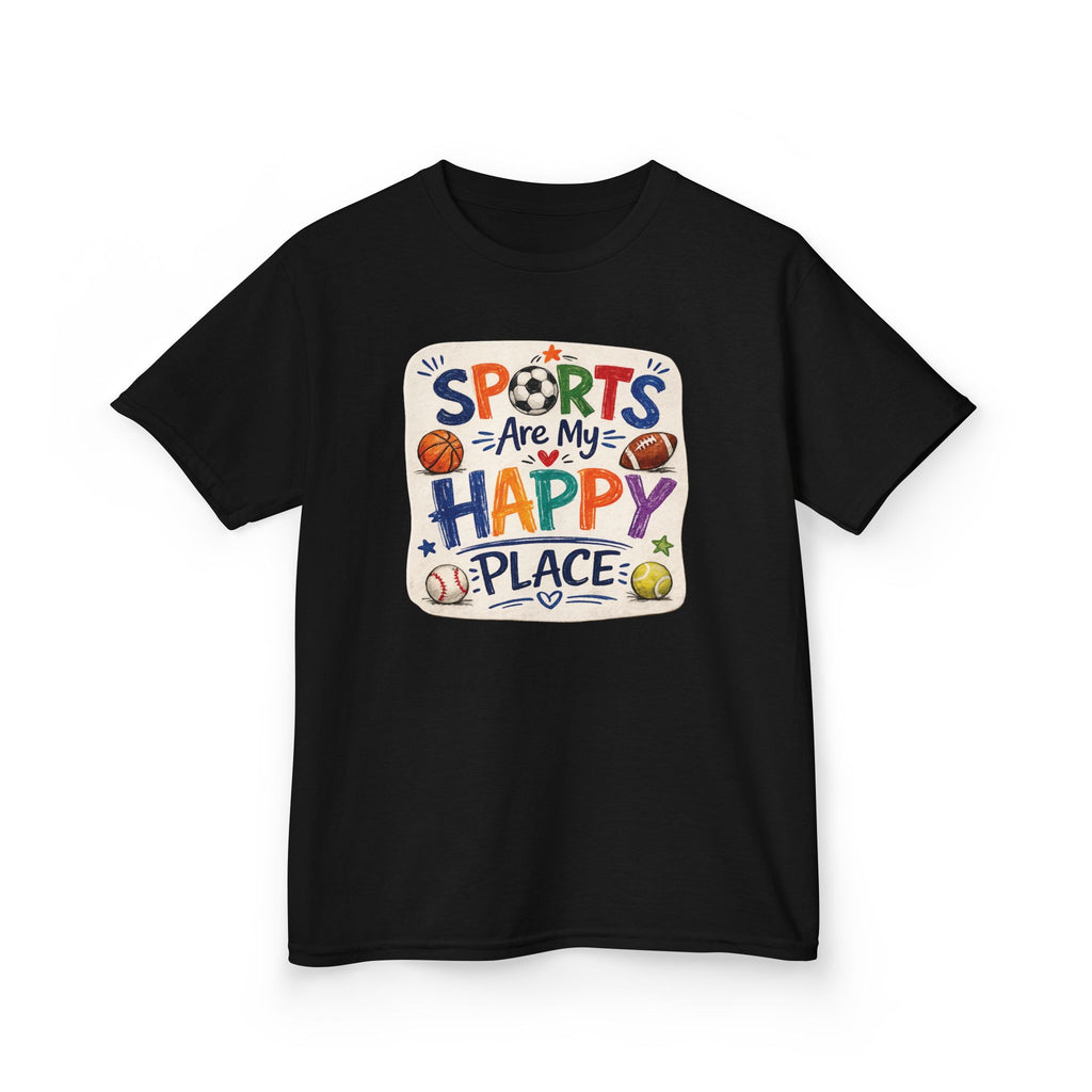 Sports Lover Gift | Sports Are My Happy Place Graphic Tee