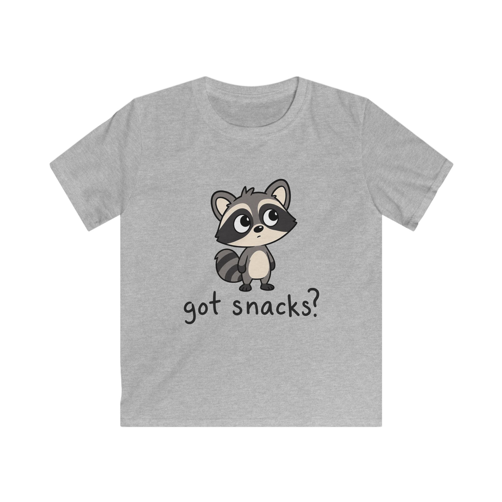 Cute Raccoon "got snacks?" Funny Graphic Tee for Kids